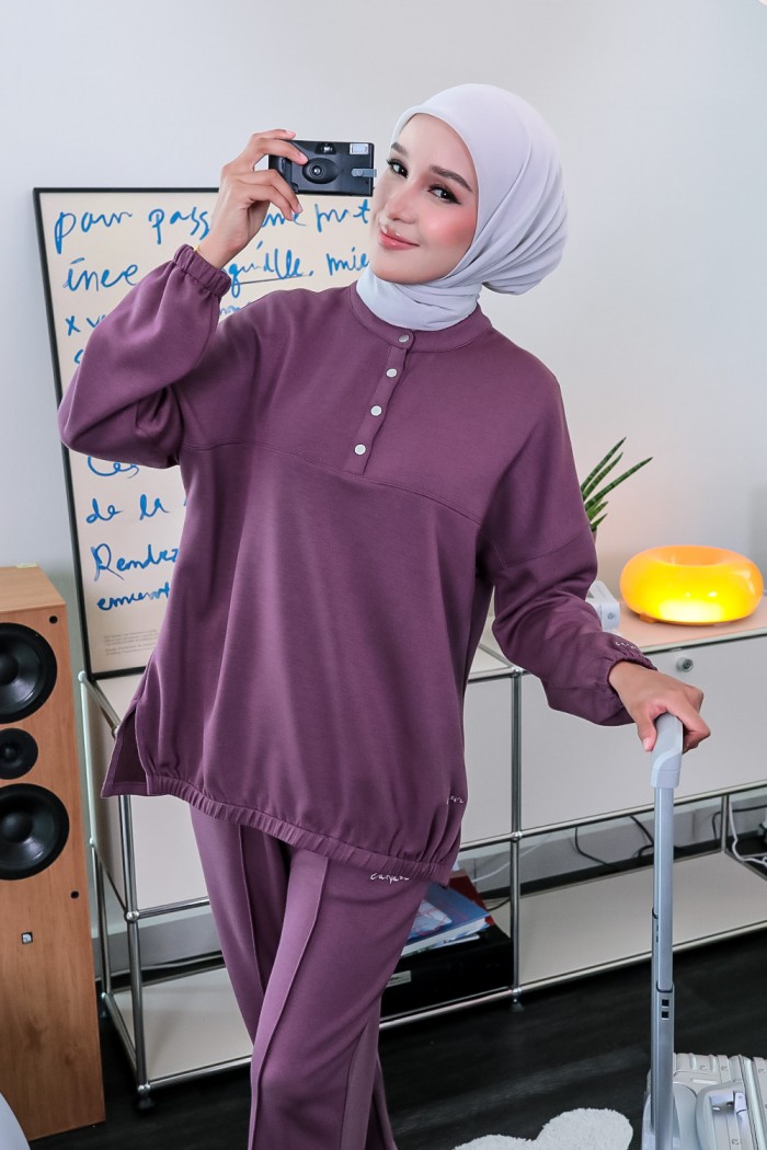 Cleo Baggy Suit - Smoky Purple