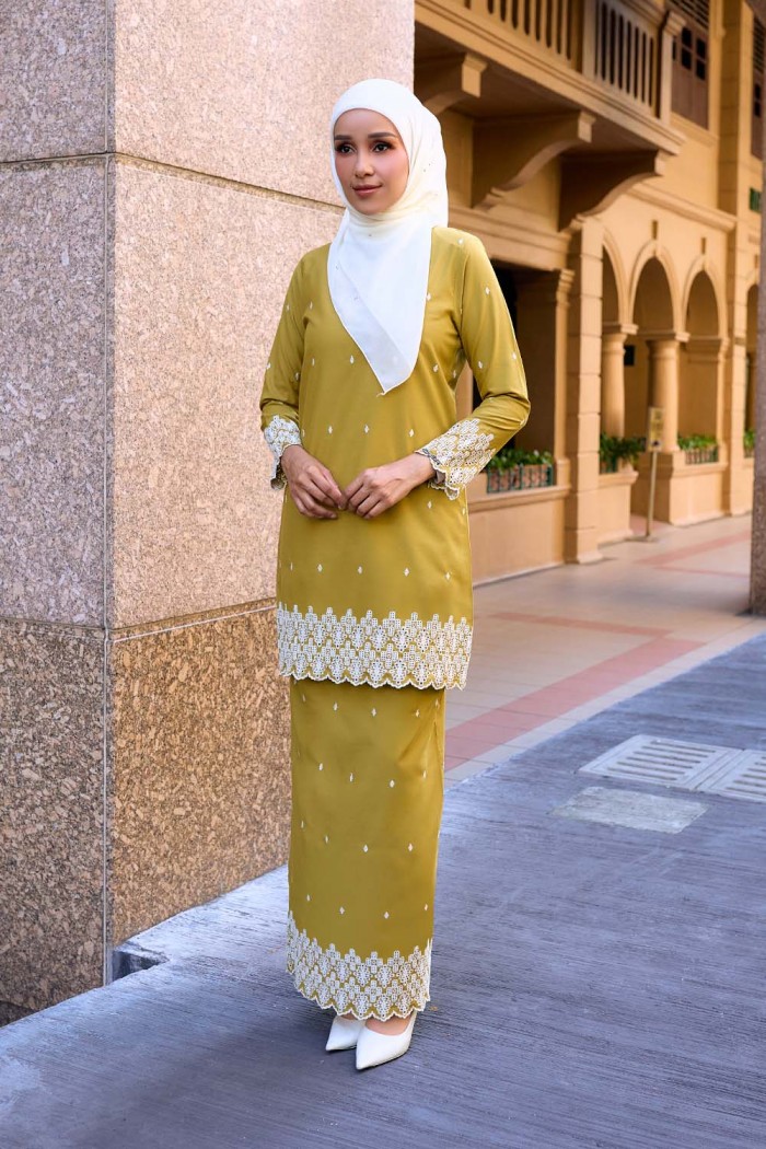Naura Kurung - Mustard Yellow