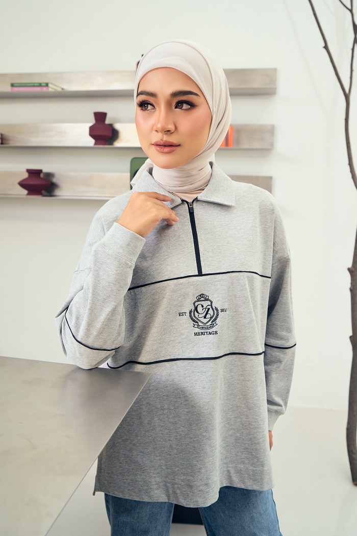 Nyra Premium Shirt - White Grey