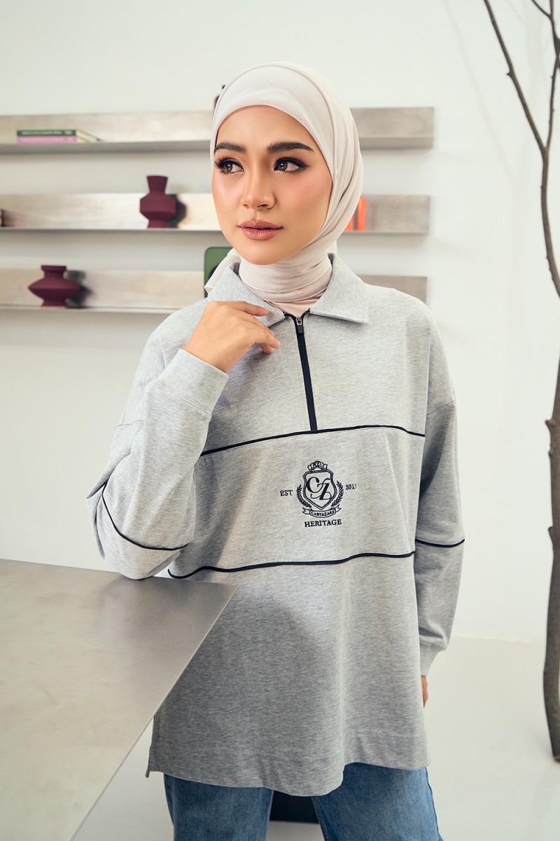 Nyra Premium Shirt - White Grey