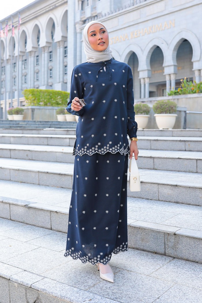 Kate Linen Set - Dark Blue