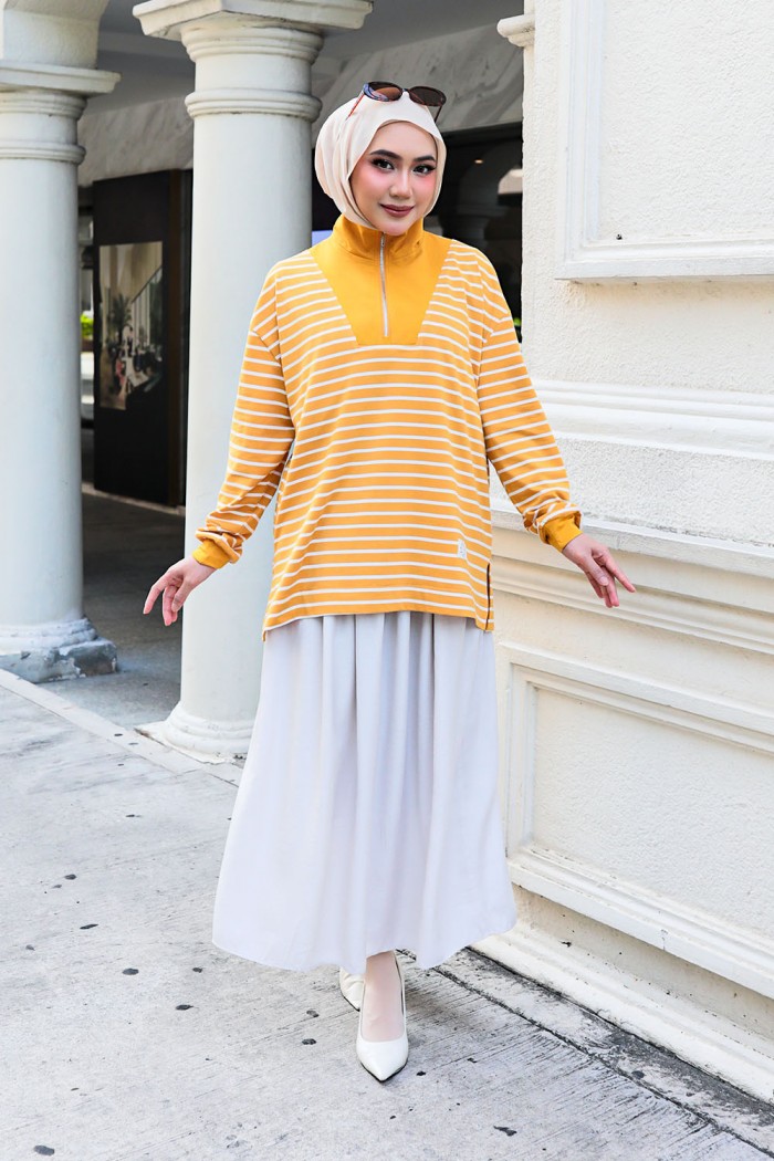 Ozy Stripe Shirt - Mustard Yellow
