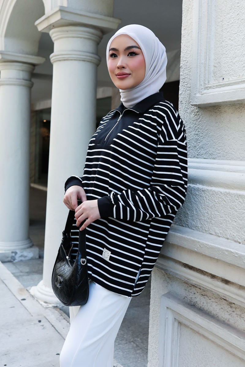 Ozy Stripe Shirt - Black