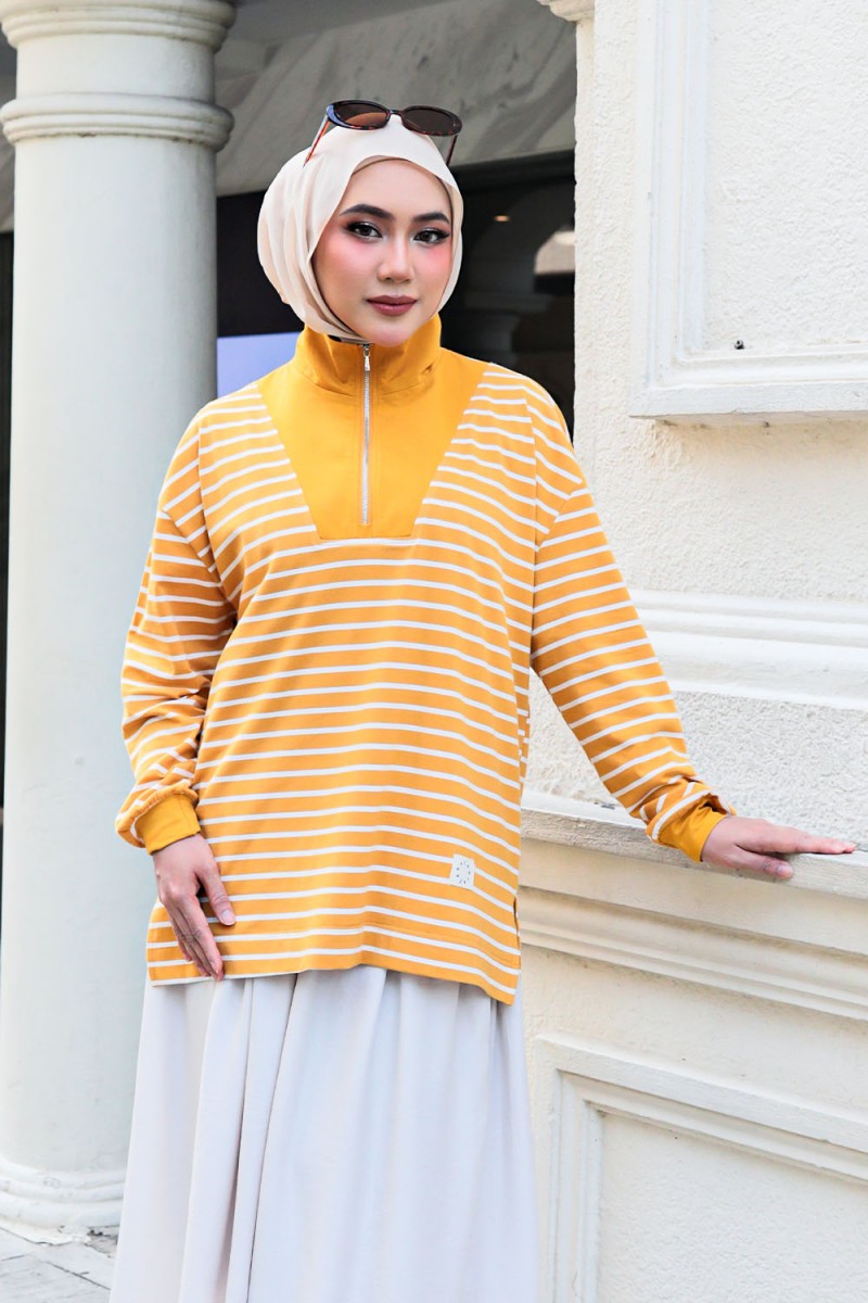 Ozy Stripe Shirt - Mustard Yellow