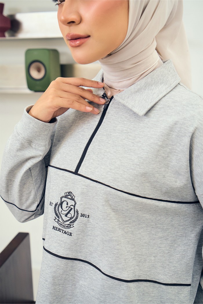 Nyra Premium Shirt - White Grey