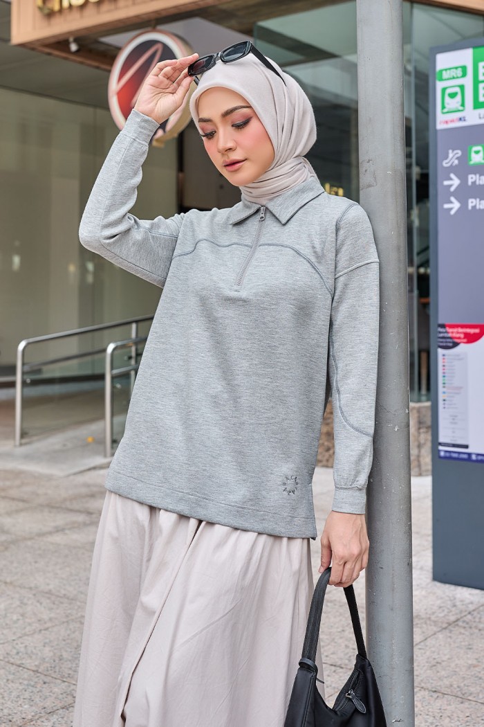 Viena Plain Shirt - Silver Grey