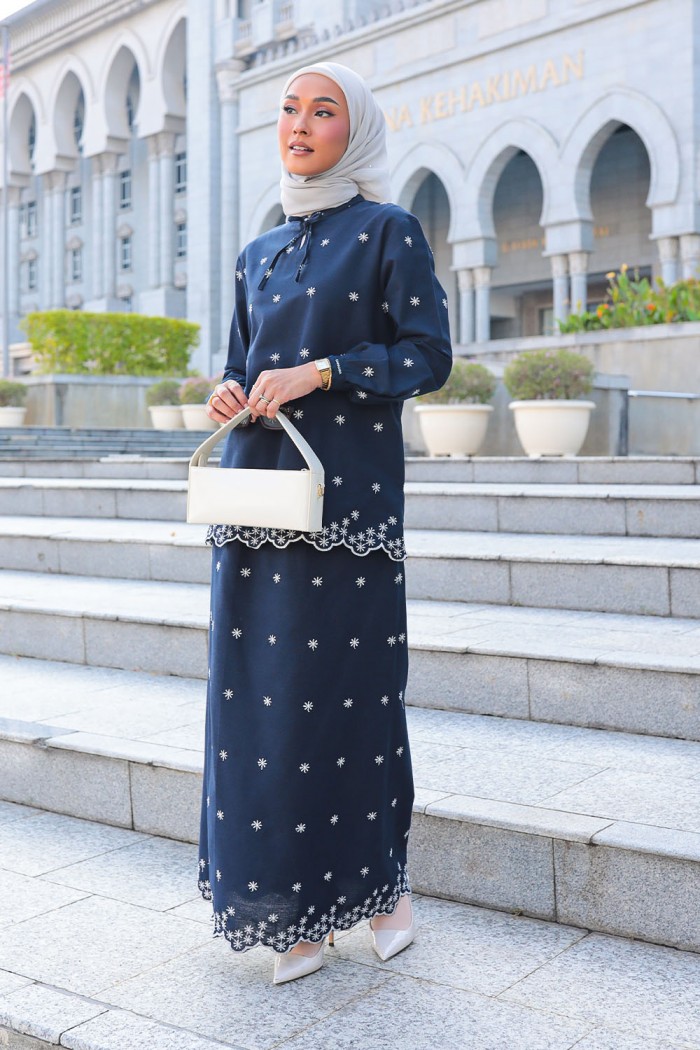 Kate Linen Set - Dark Blue