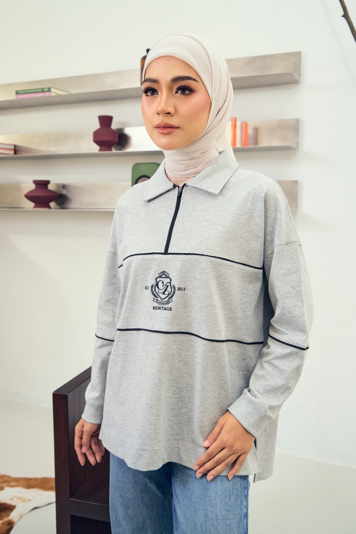 Nyra Premium Shirt - White Grey