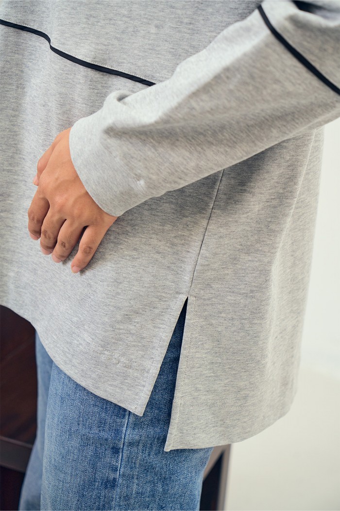 Nyra Premium Shirt - White Grey