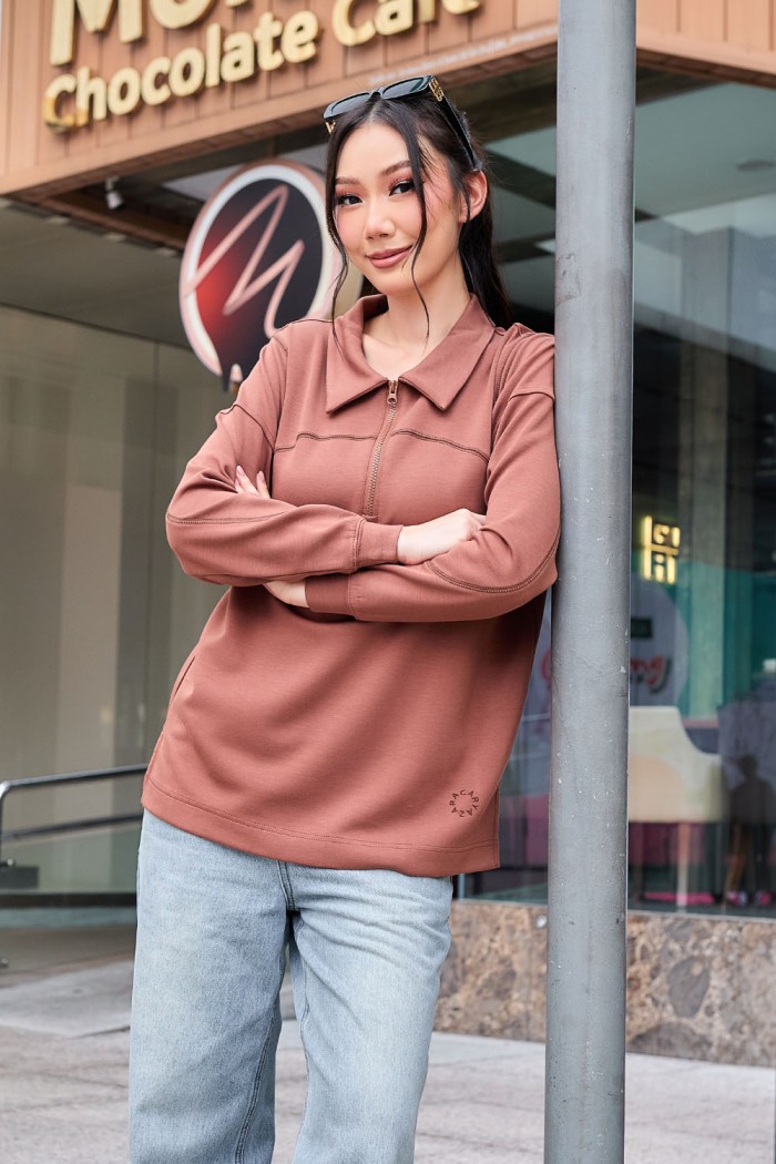 Viena Plain Shirt - Caramel Brown