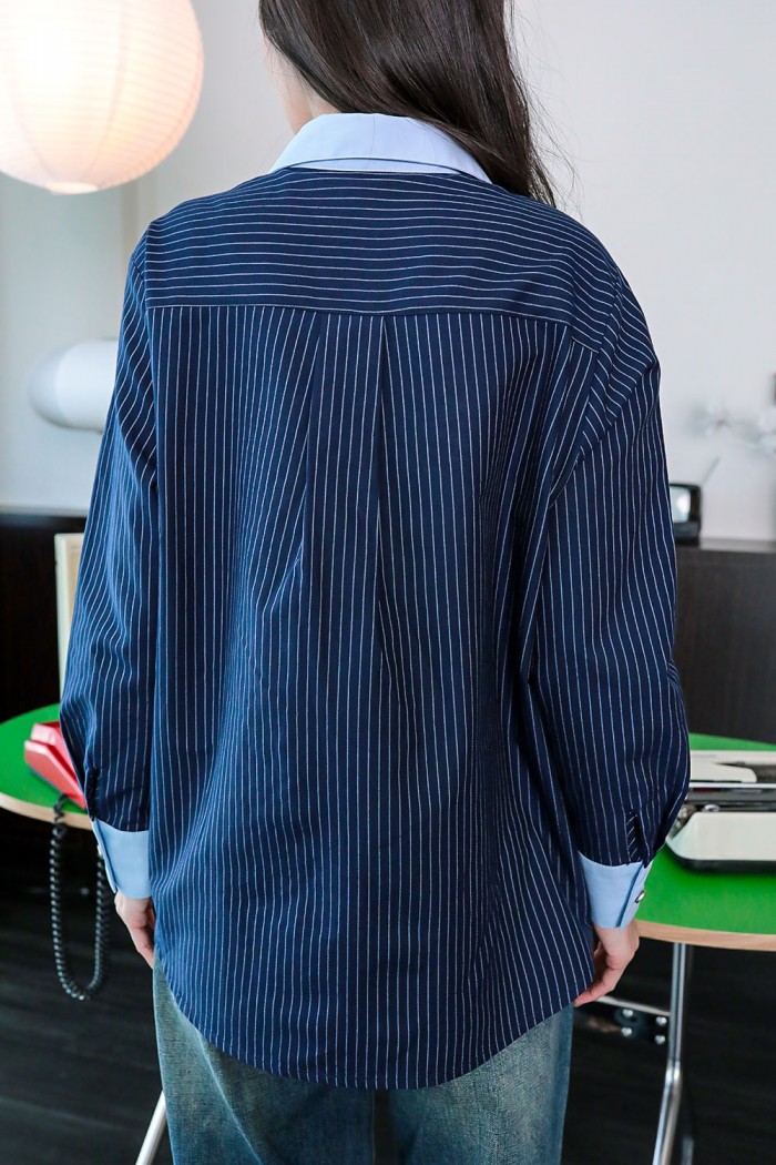 Elise Premium Shirt - Navy Blue