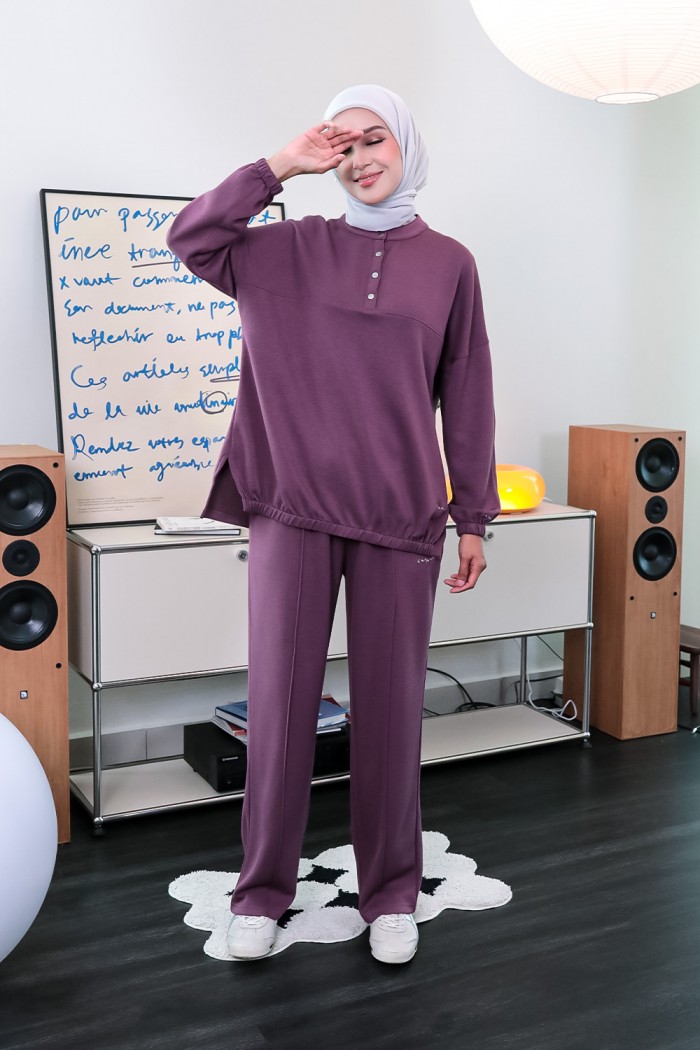 Cleo Baggy Suit - Smoky Purple