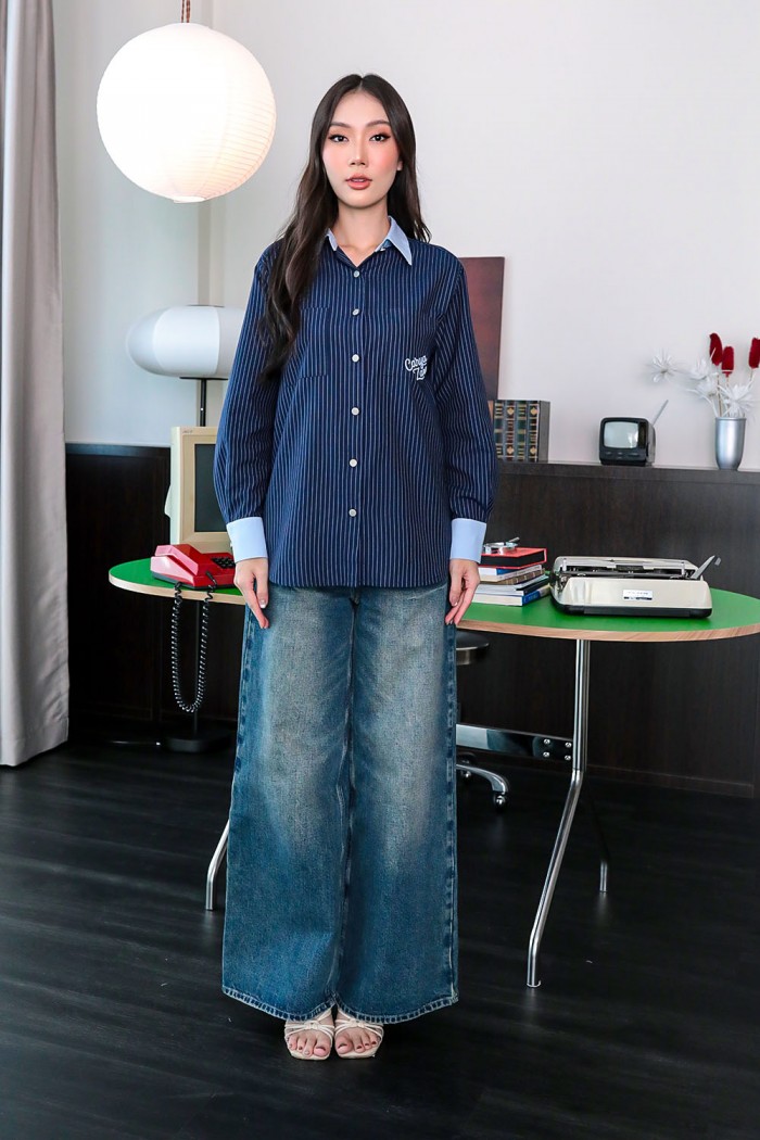 Elise Premium Shirt - Navy Blue