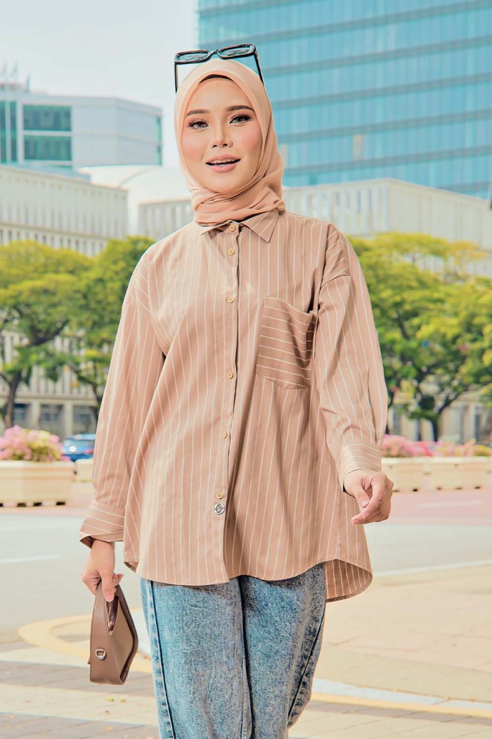 Elise Shirt - Nude Brown