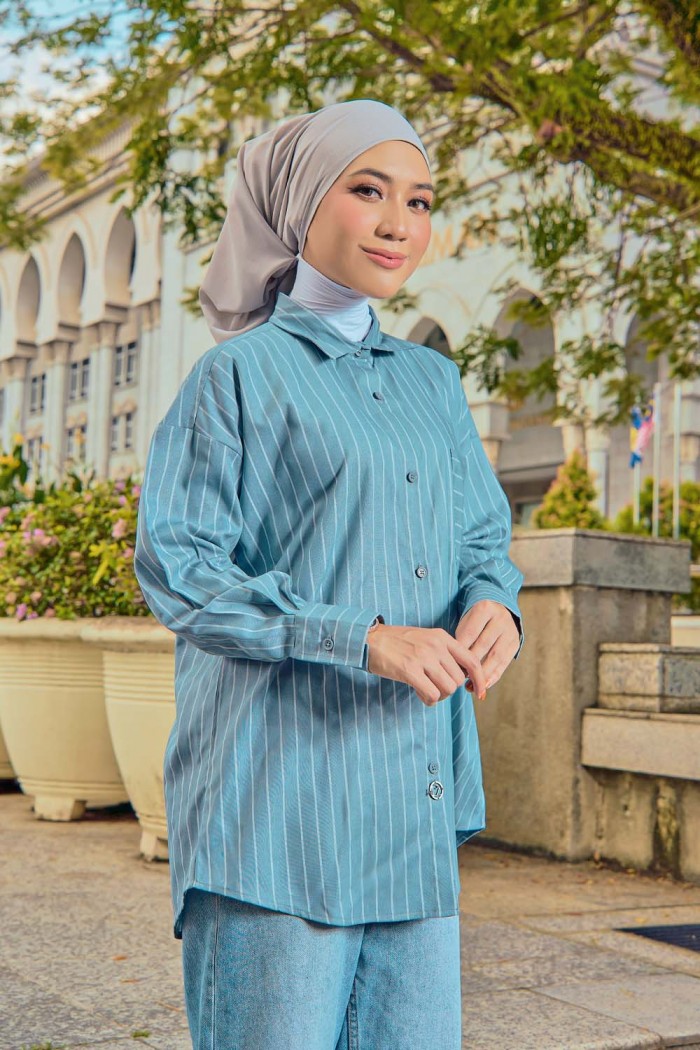 Elise Shirt - Dusty Blue