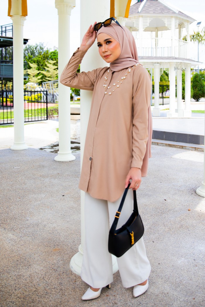 Aileen Blouse - Nude Brown