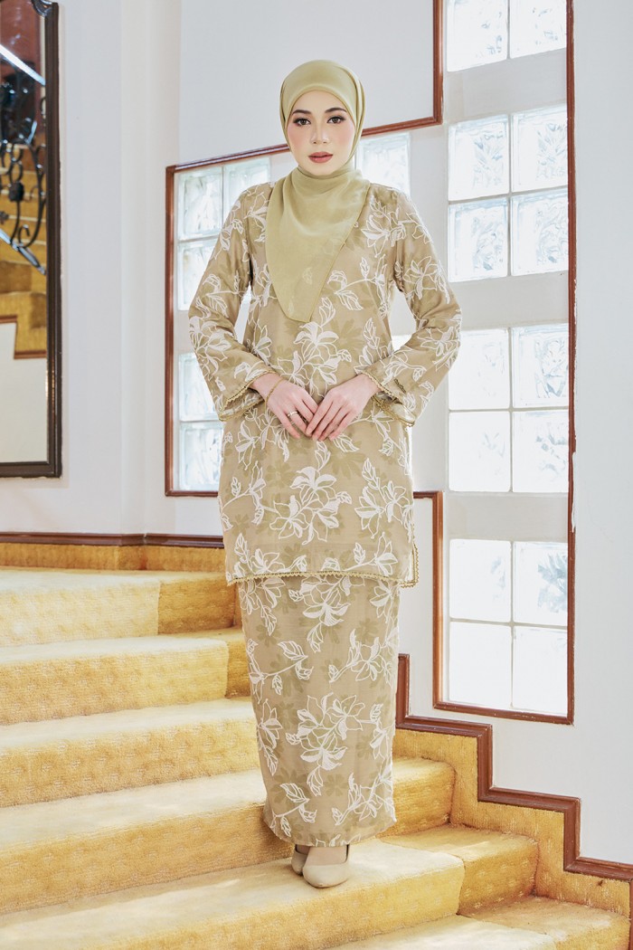 Amanda Luxe Kurung - Olive Gold