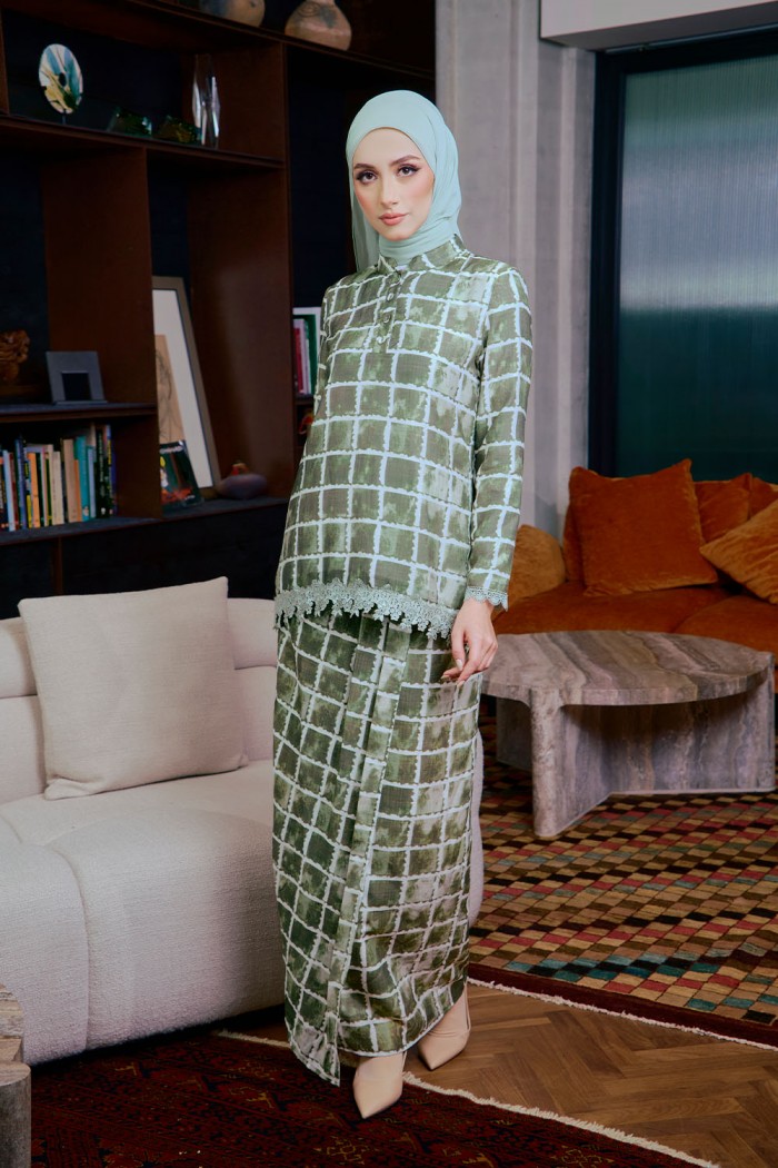Eva Mini Kurung - Moss Green