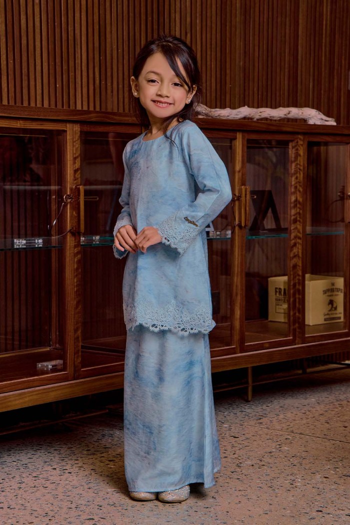 Qiara Kurung Kids - Sky Blue