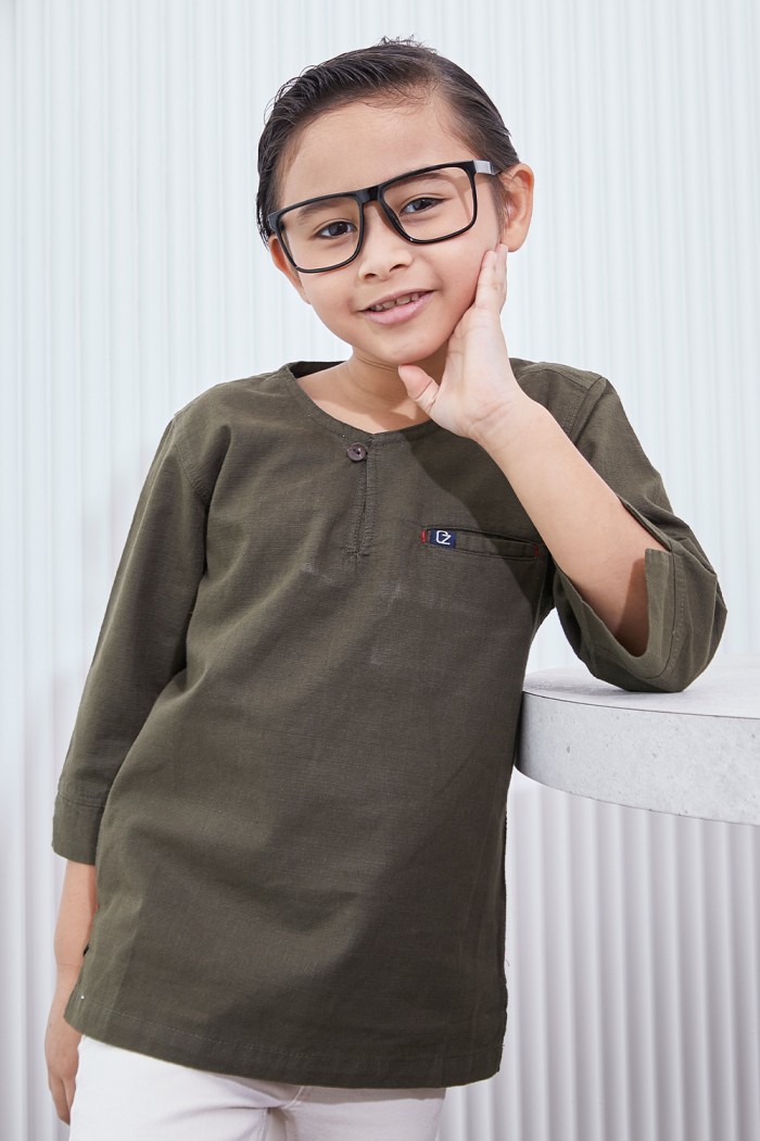Kurta Harith Kids - Dark Olive