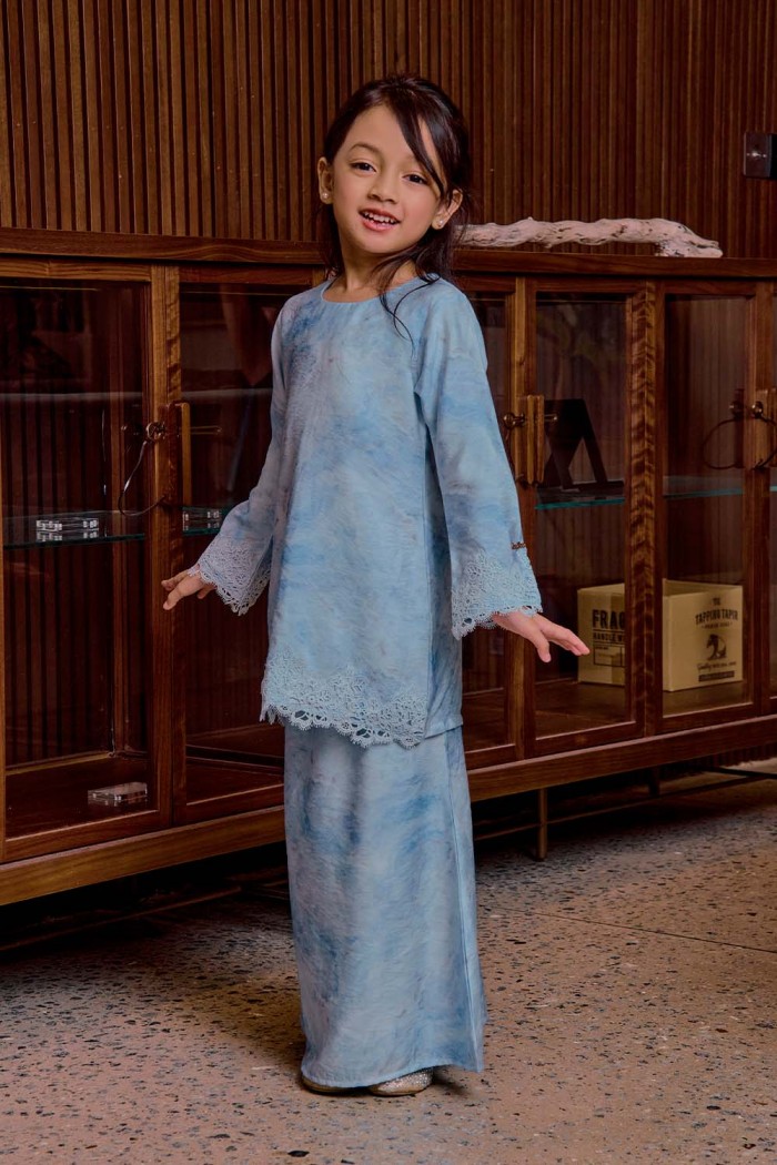 Qiara Kurung Kids - Sky Blue