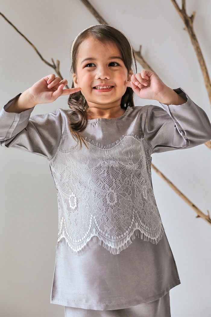 Sumayya Silk Kids - Dark Grey