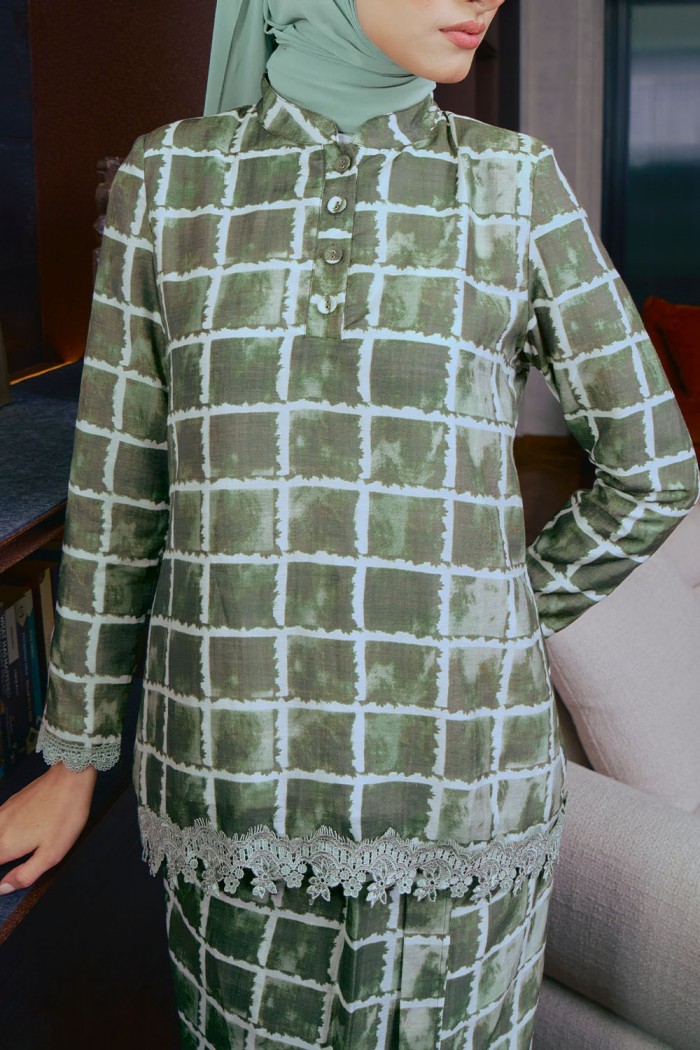 Eva Mini Kurung - Moss Green