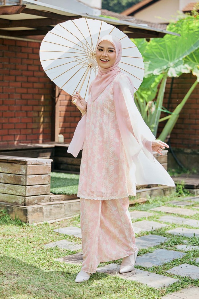 Printed Bunga Medina - Soft Pink