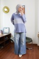 Viena Striped Top - Light Blue