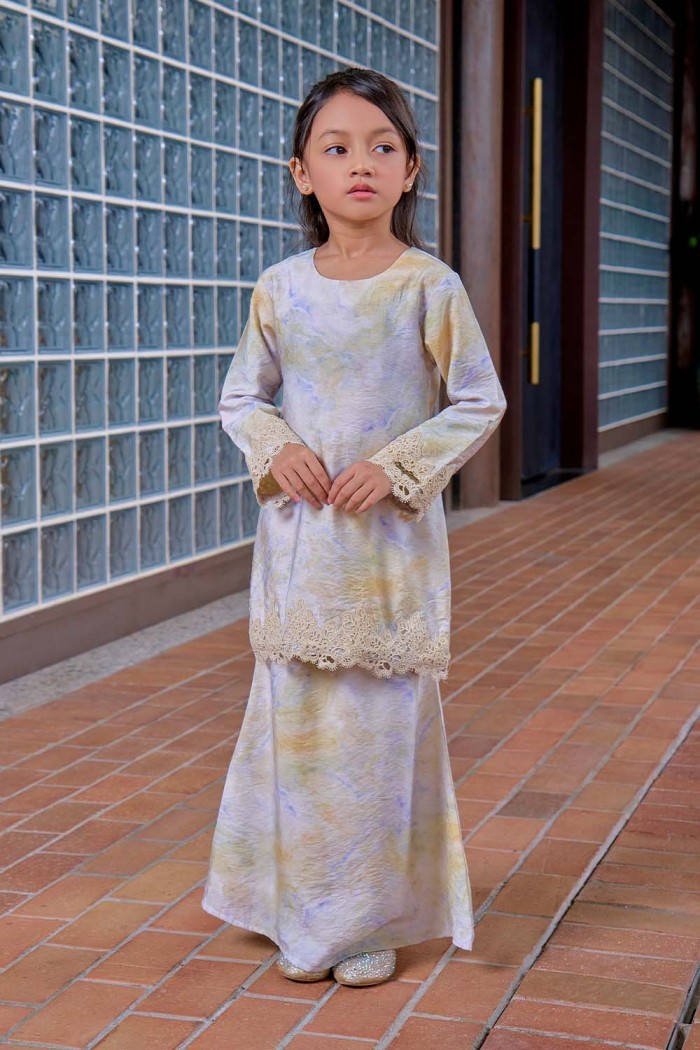 Qiara Kurung Kids - Soft Yellow