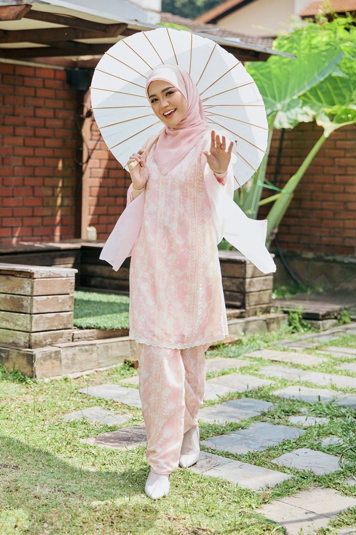 Printed Bunga Medina - Soft Pink