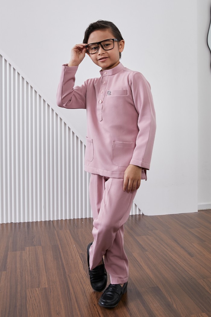 Baju Melayu Yusoff Kids - Dusty Pink