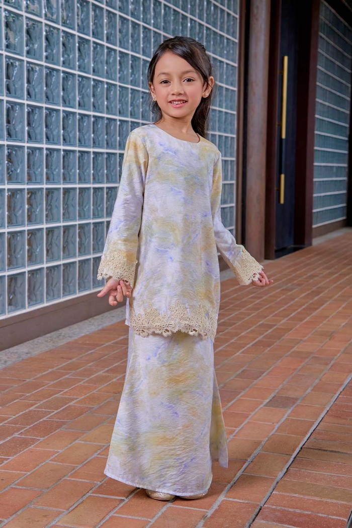 Qiara Kurung Kids - Soft Yellow