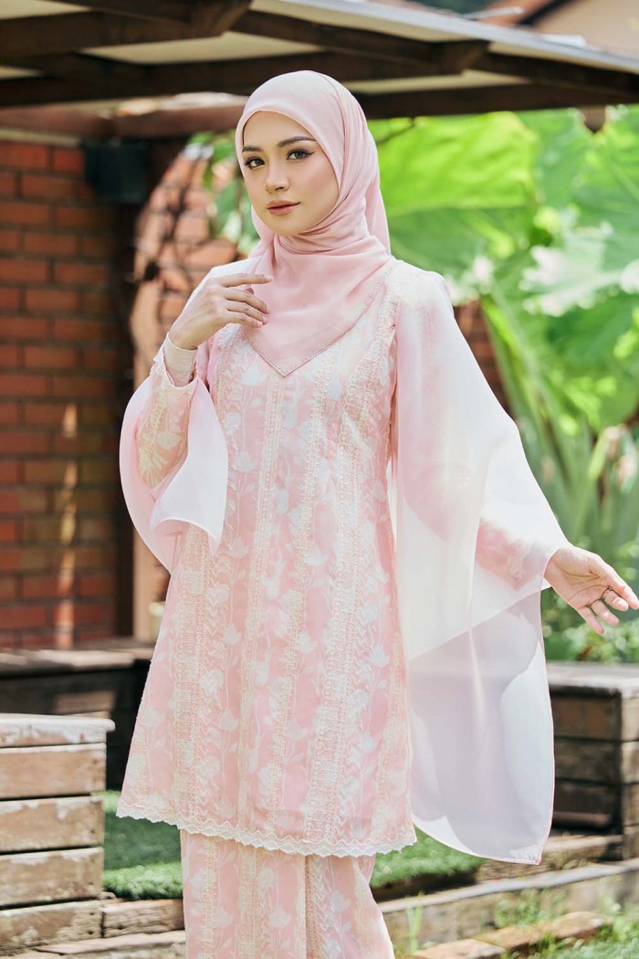 Printed Bunga Medina - Soft Pink