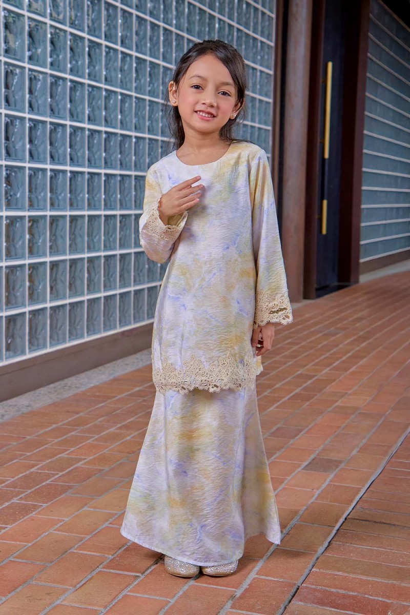 Qiara Kurung Kids - Soft Yellow
