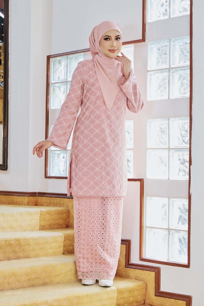 Safa Luxe Kurung - Dusty Pink