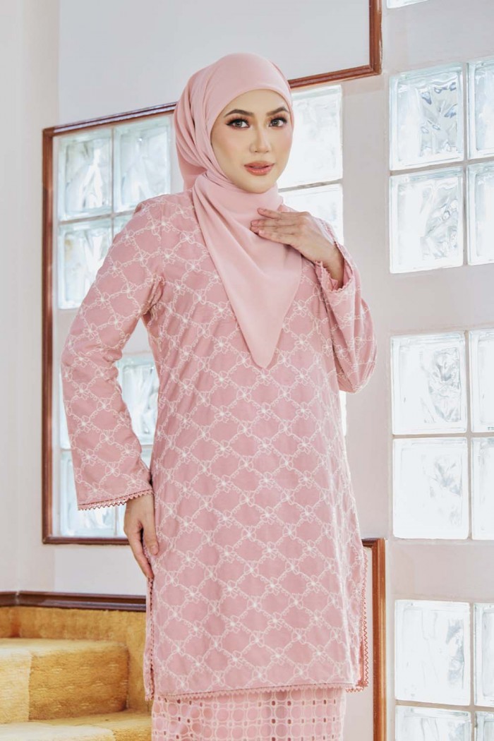 Safa Luxe Kurung - Dusty Pink