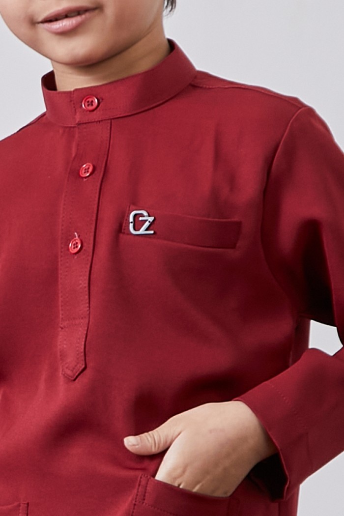 Baju Melayu Yusoff Kids - Deep Red