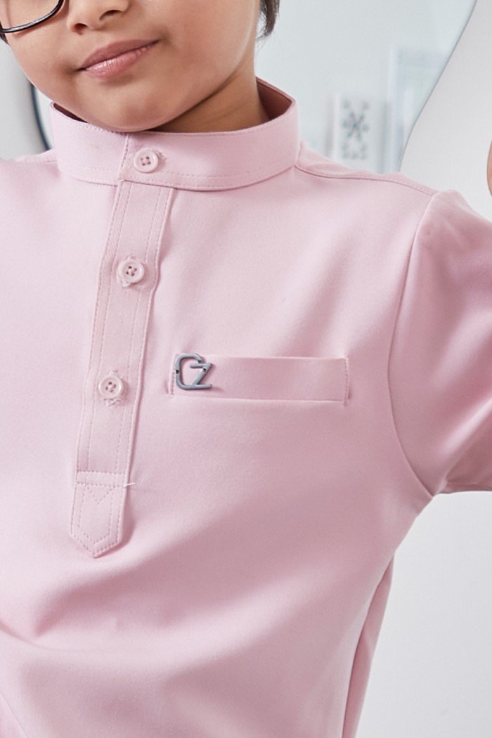 Baju Melayu Yusoff Kids - Soft Pink