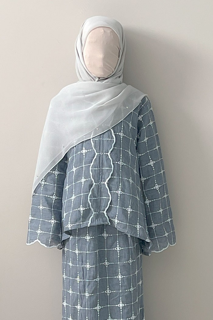 Marwa Kebaya Kids - Light Grey