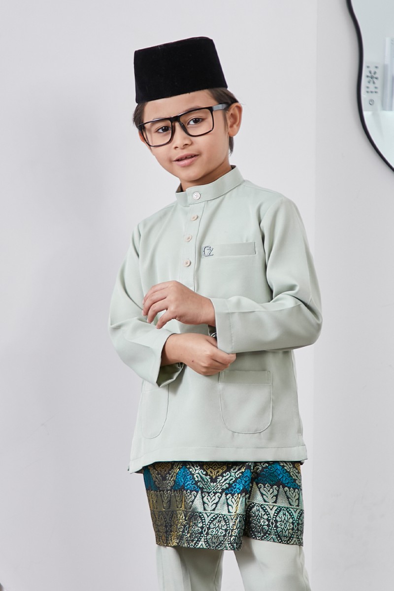 Baju Melayu Yusoff Kids - Pine Green