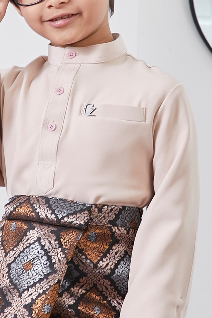Baju Melayu Yusoff Kids - Nude Brown