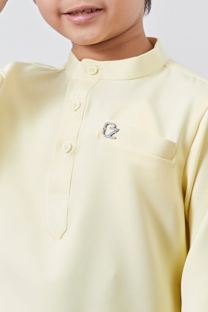 Baju Melayu Yusoff Kids - Soft Yellow