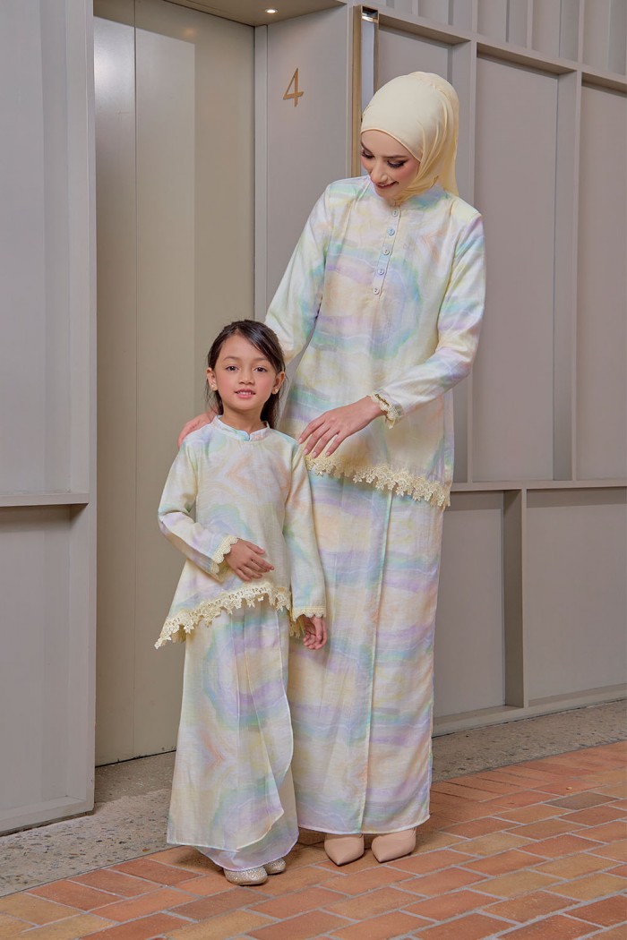 Eva Mini Kurung Kids - Soft Yellow