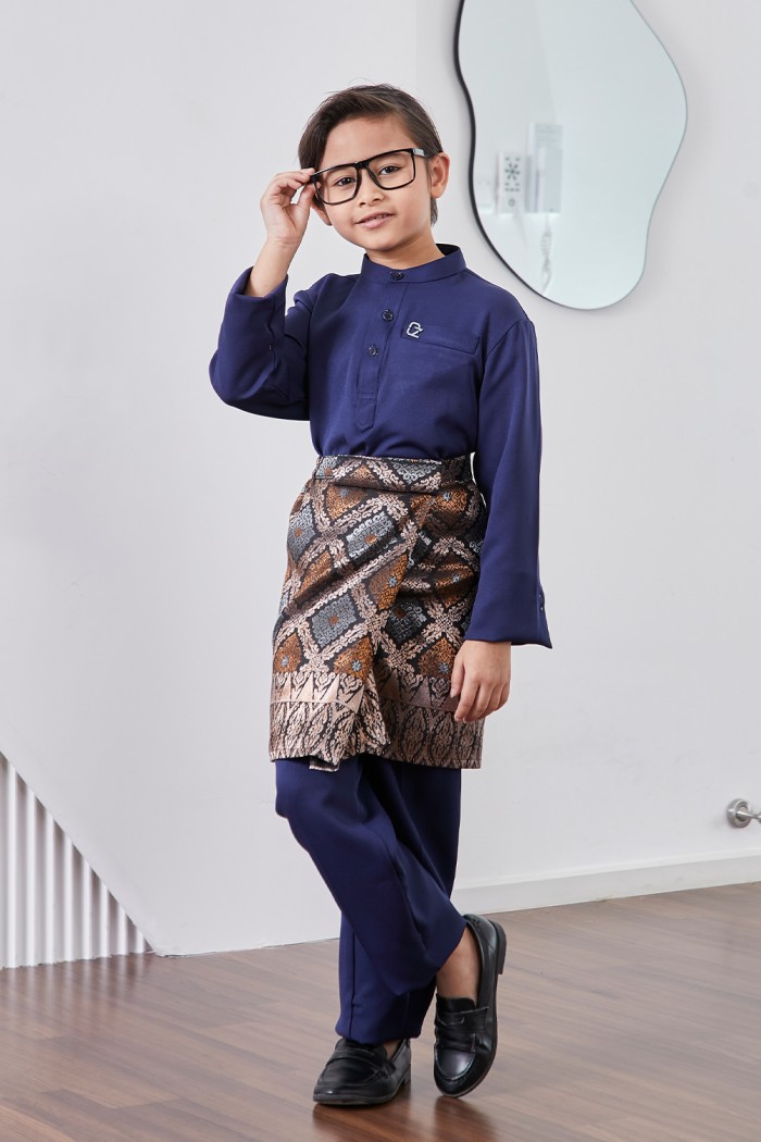 Baju Melayu Yusoff Kids - Navy Blue