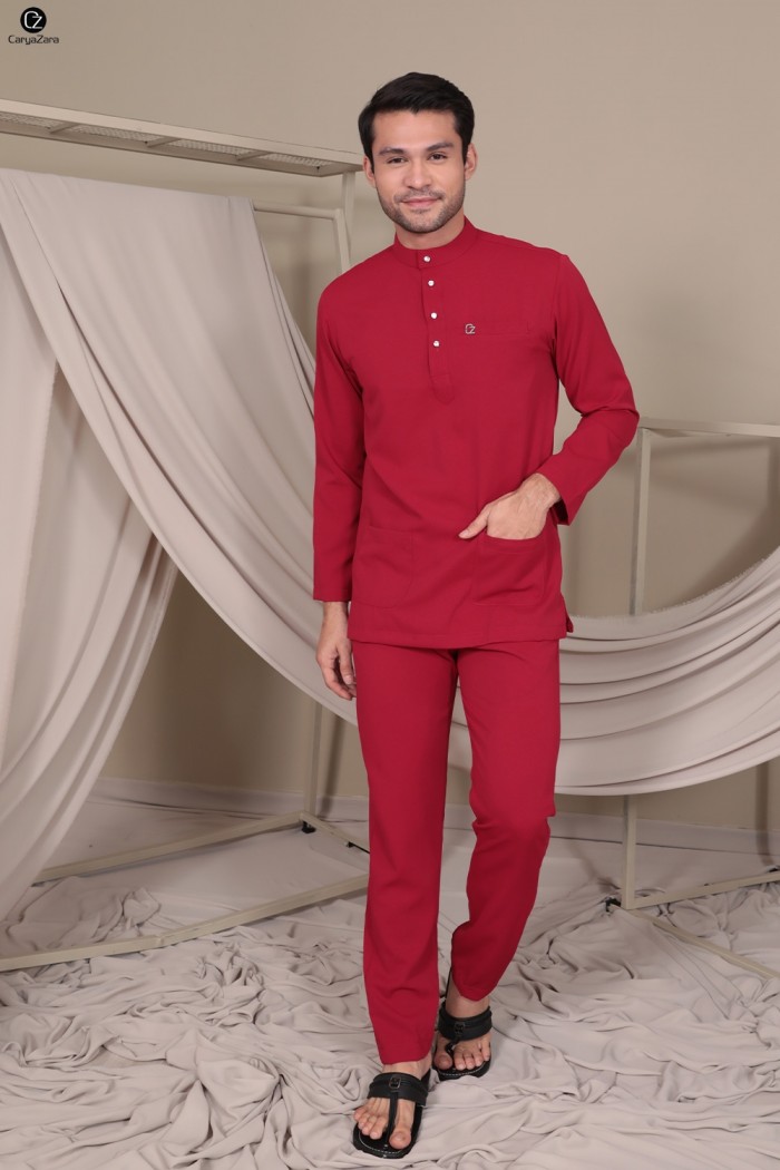 Baju Melayu Yusoff - Maroon