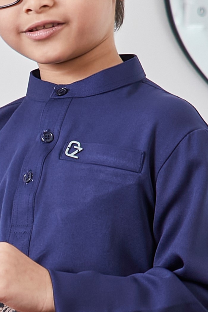 Baju Melayu Yusoff Kids - Navy Blue