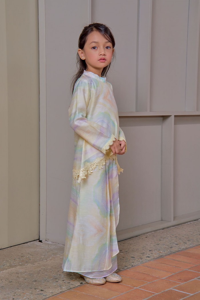 Eva Mini Kurung Kids - Soft Yellow
