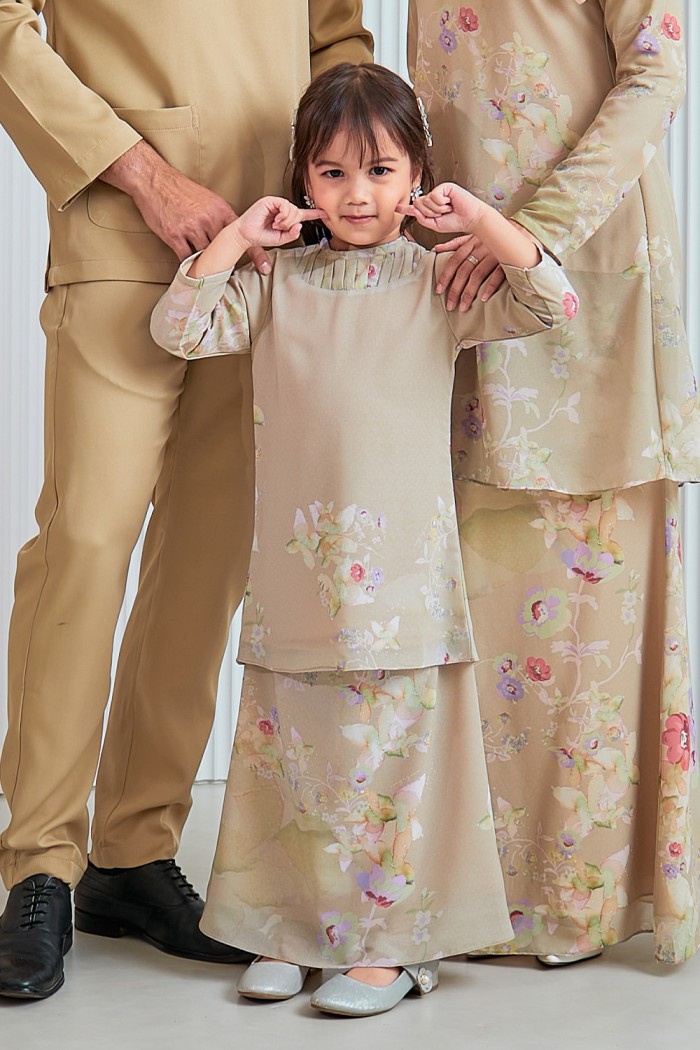 Fatyma Printed Kids - Nude Olive