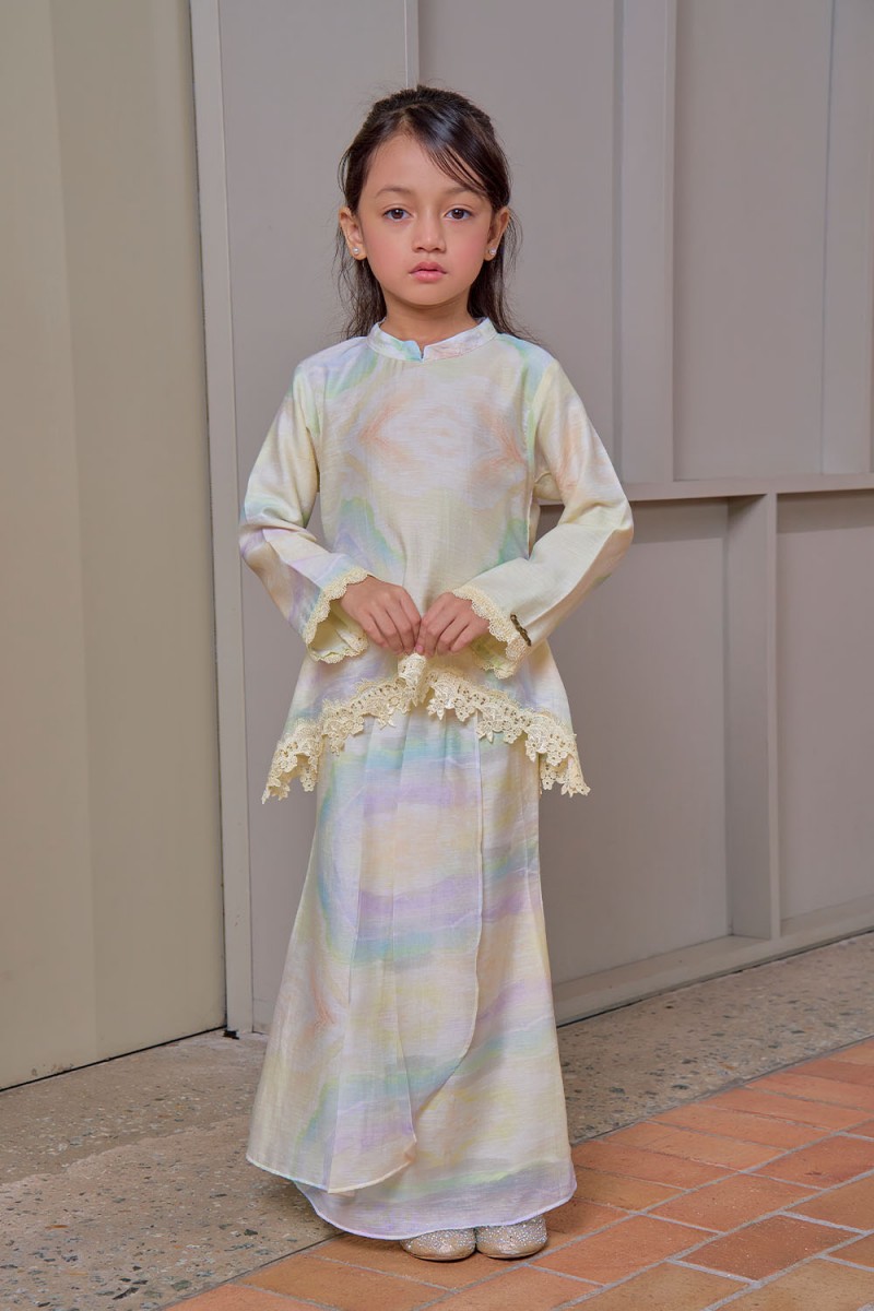 Eva Mini Kurung Kids - Soft Yellow